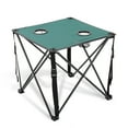 thumbnail image 1 of ARROWHEAD OUTDOOR 26” (66cm) Heavy-Duty Portable Camping Folding Table, 2 Cup Holders, Compact, Square, Carrying Case Included, Steel Frame, High-Grade 600D Canvas, USA-Based Support (Green), 1 of 7