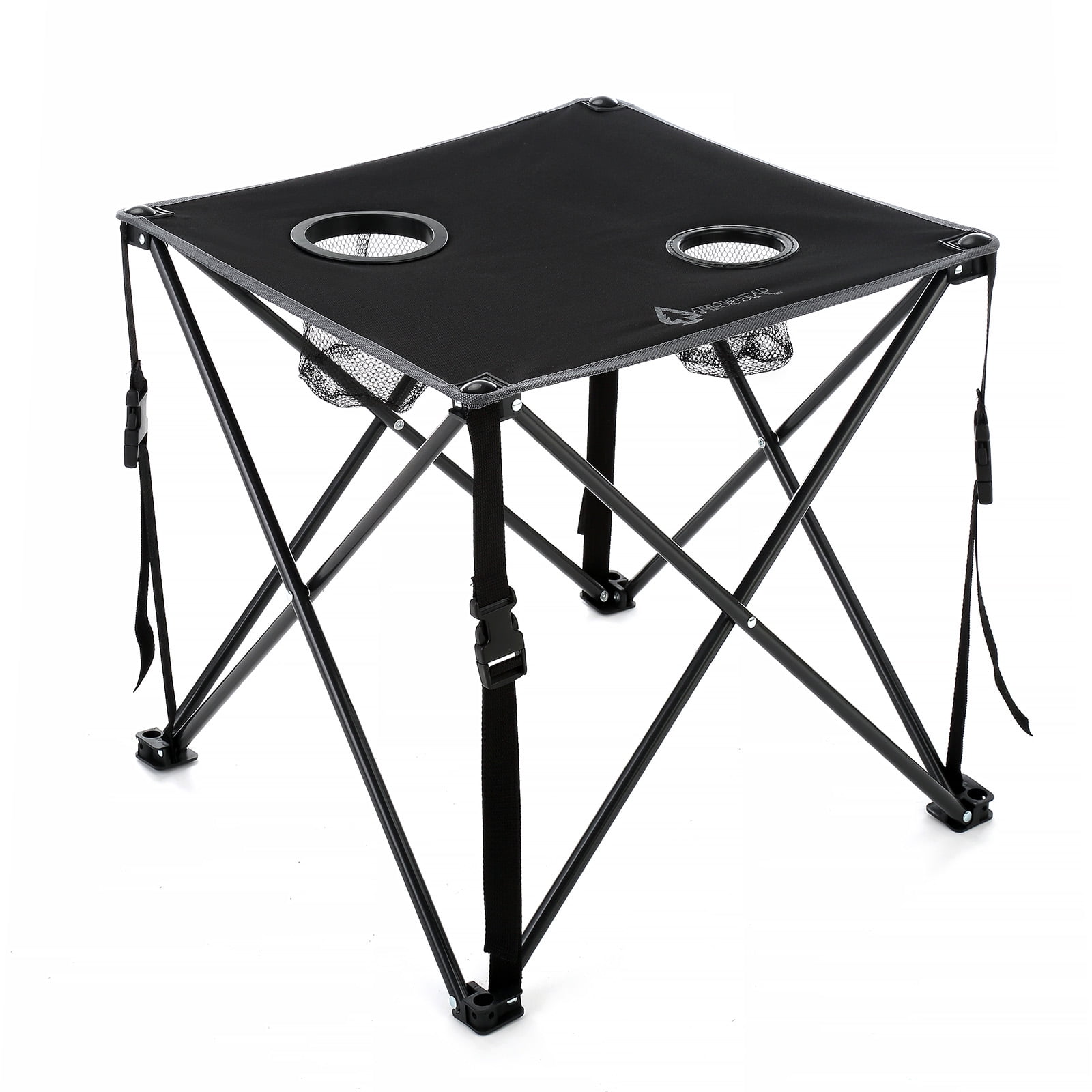 Charcoal Black Heavy-Duty Steel Frame Folding Camping Table