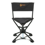 ARROWHEAD OUTDOOR 360° Degree Swivel Hunting Chair Stool Seat, Perfect for Blinds, No Sink Feet, Supports up to 450lbs, Carrying Case, Steel Frame, Fishing, High-Grade 600D Canvas, USA-Based Support