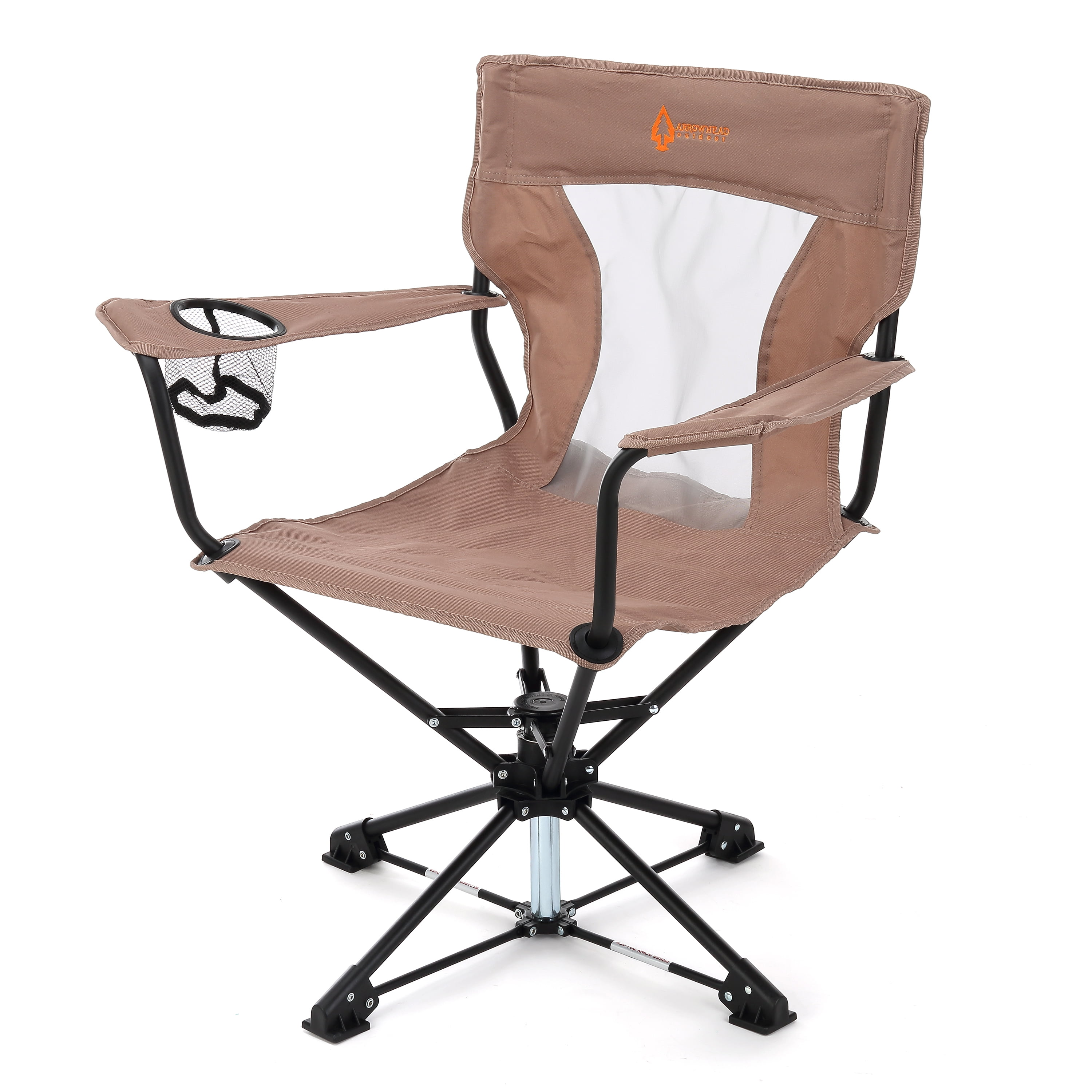 ARROWHEAD OUTDOOR 360° Degree Swivel Hunting Chair w/ Armrests, Perfect for  Blinds, No Sink Feet, Supports up to 450lbs, Carrying Case, Steel Frame,  Fishing, High-Grade 600D Canvas, USA-Based Support 