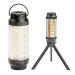 ARROWHEAD OUTDOOR 3.5-inch Convertible LED Camping Lantern Flashlight, 7 Lighting Modes, USB-C Charging, IP6X, Max. 90 Lumens, Tripod and Carabiner Included, Black