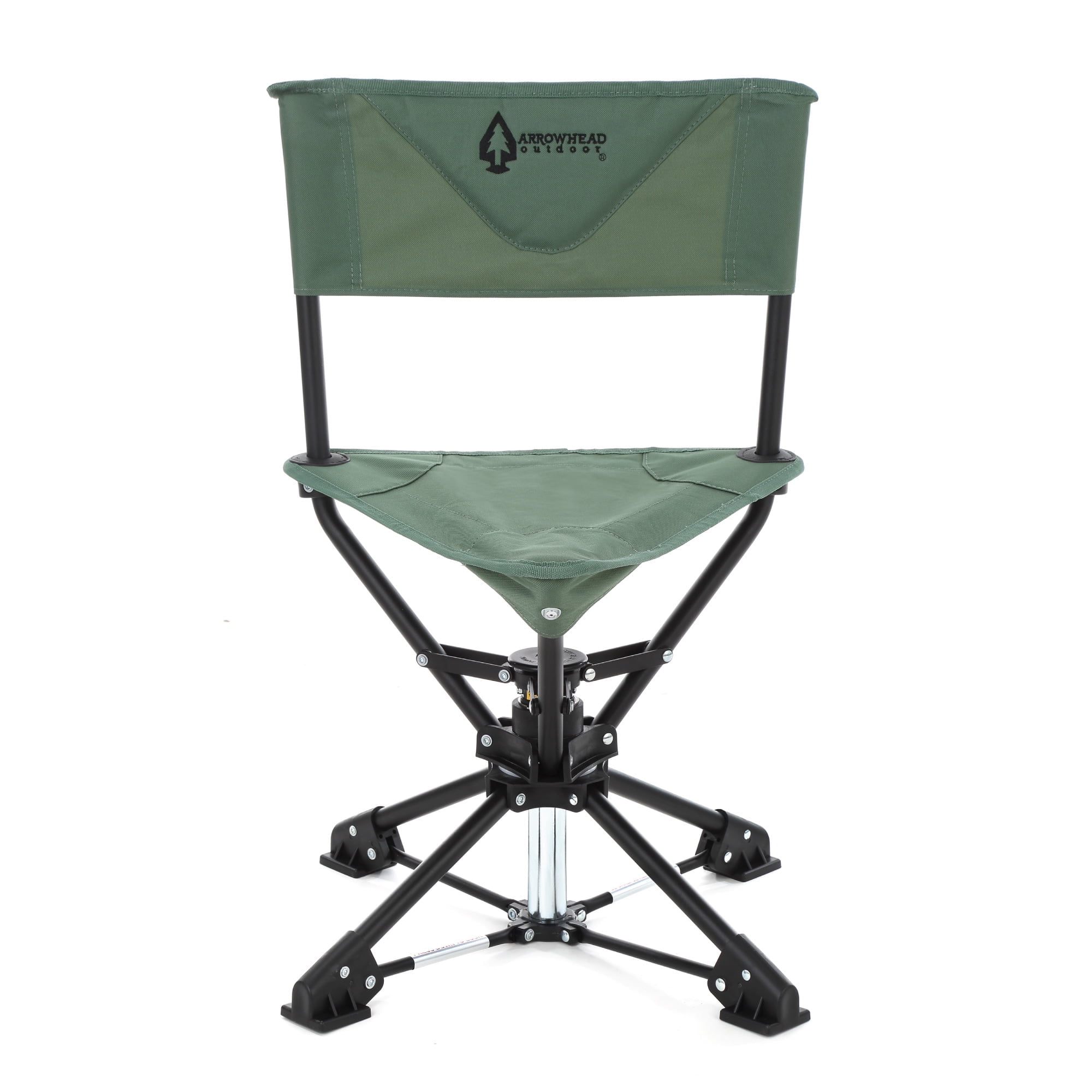ARROWHEAD OUTDOOR KKS0314U  Degree Swivel Hunting Fishing Chair Stool Seat, No Sink Feet, 600D Canvas, Army Green