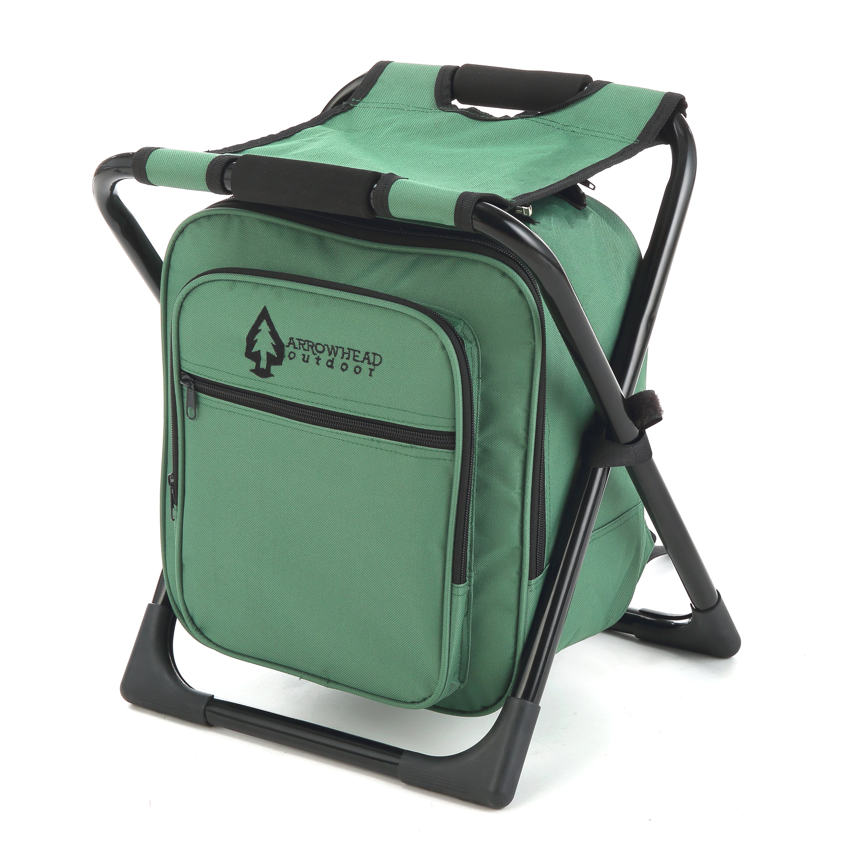 Arrowhead Outdoor Multi-function 3-in-1 Compact Camp Chair: Backpack, Stool & Insulated Cooler, w/ External Pockets & Storage Bag, Lightweight, Large
