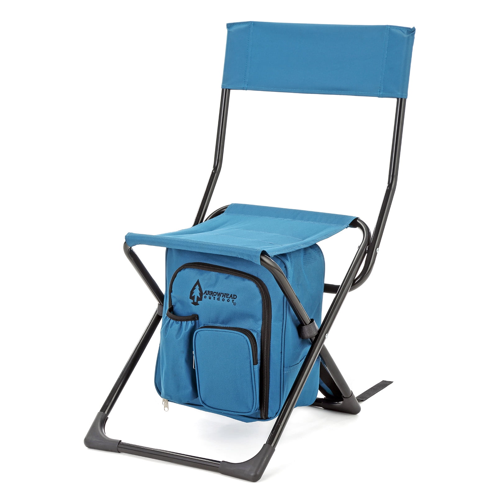 ARROWHEAD OUTDOOR Multi-Function 3-in-1 Compact Fishing Chair: Backpack,  Stool & Insulated Cooler, Ocean Blue