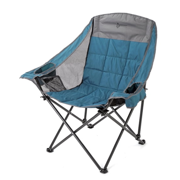 ARROWHEAD OUTDOOR Oversized Folding Camp Chair w/ Adjustable Double Sized Cup Holder, Mesh Sides, Inner Pockets, Carry Bag, 300 LBS Weight Capacity