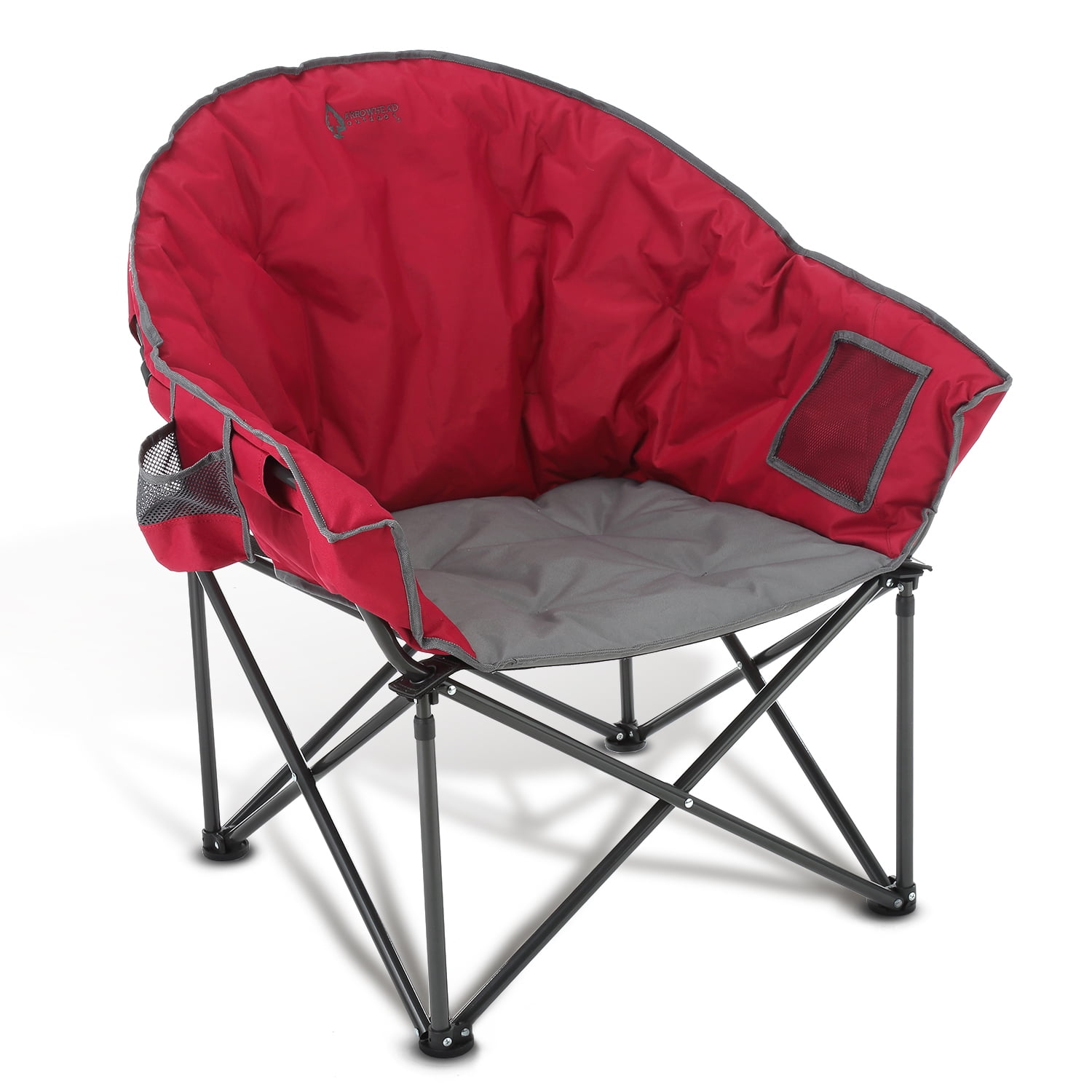 Oversized Saucer Camping Chair - Round Padded Outdoor Chair With Cup Holder