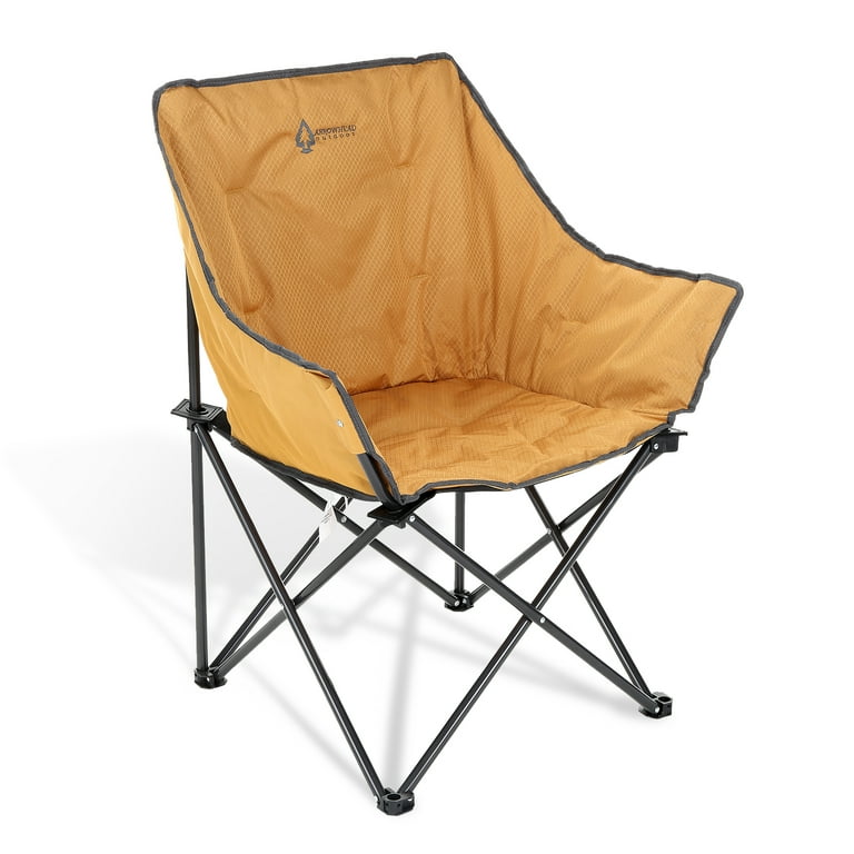 ARROWHEAD OUTDOOR Portable Folding Camping Quad Bucket Chair Compact Heavy Duty Steel Frame Supports up to 250lbs Includes Carrying Bag