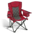 thumbnail image 1 of ARROWHEAD OUTDOOR Portable Folding Camping Quad Chair w/ 6-Can Cooler, Cup & Wine Glass Holders, Heavy-Duty Carrying Bag, Padded Armrests, Headrest, Supports up to 450lbs, USA-Based Support (Red), 1 of 16