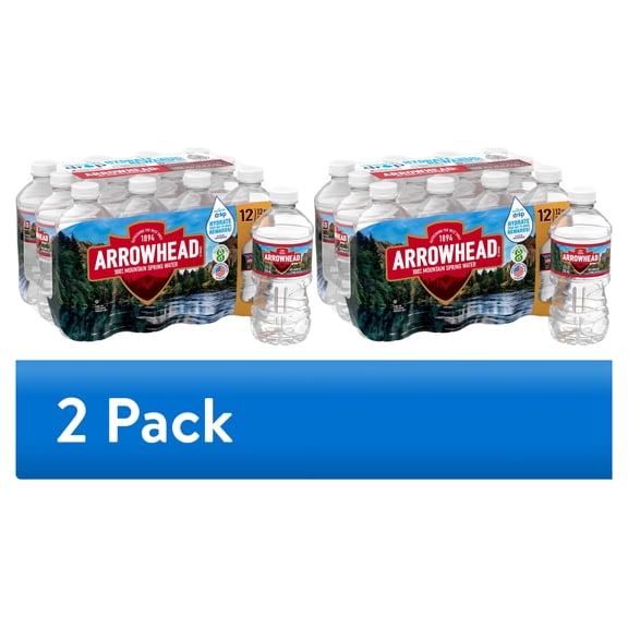 (2 pack) Arrowhead Mountain Spring Water, 12 fl oz, 12-pack Plastic Bottles
