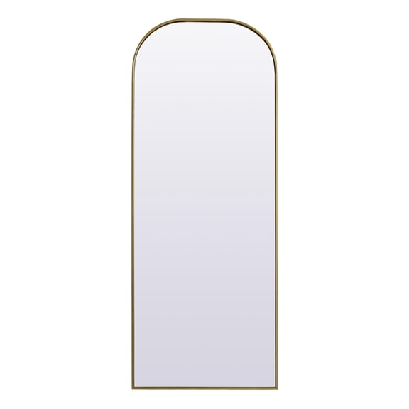 ARS Concepts Blaire 28 x 74 in. Brass Metal Arched Wall Mirror