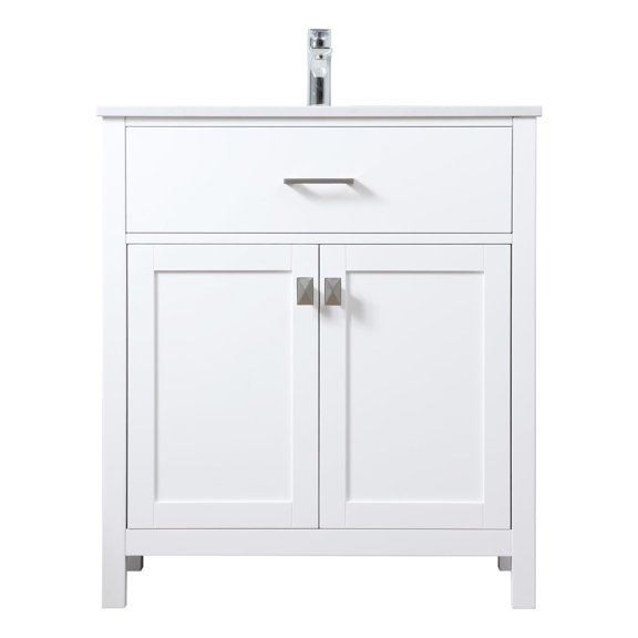 ARS Concepts Calla 30" Pre-Assembled Bathroom Vanity with Single Sink, White