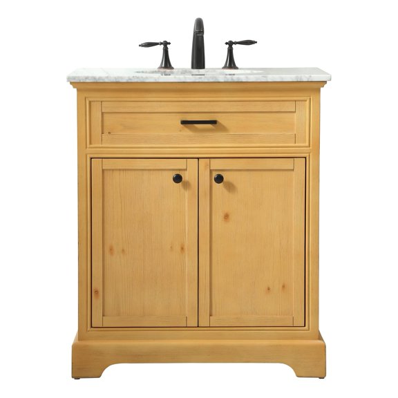ARS Concepts Comet 30" Pre-Assembled Bathroom Vanity with Single Sink, Natural Wood