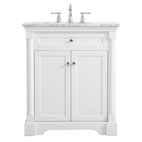 ARS Concepts Corin 30" Pre-Assembled Bathroom Vanity with Single Sink, White