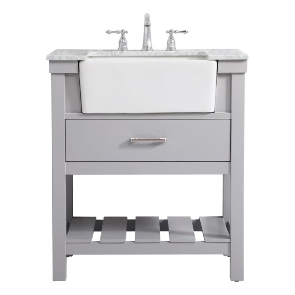 ARS Concepts Elowen 30" Pre-Assembled Bathroom Vanity with Single Sink, Grey