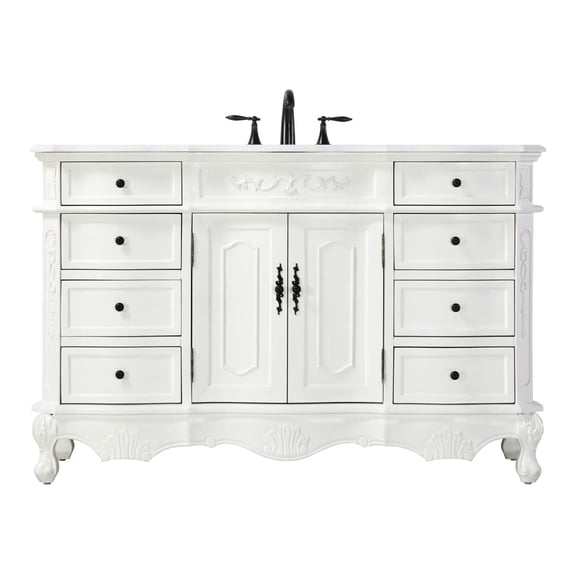 ARS Concepts Fallon 54" Bathroom Vanity with Single Sink, Antique white