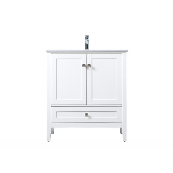 ARS Concepts Fiora 30" Pre-Assembled Bathroom Vanity with Single Sink, White