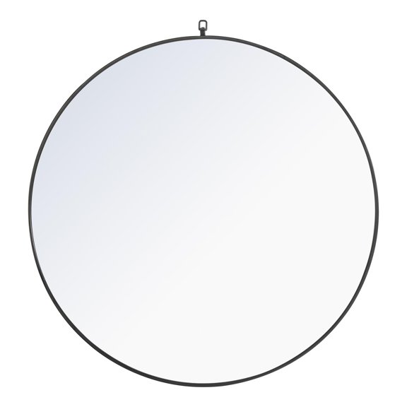 ARS Concepts Focus 41.25"x41.25" Round Wall Mirror, Black