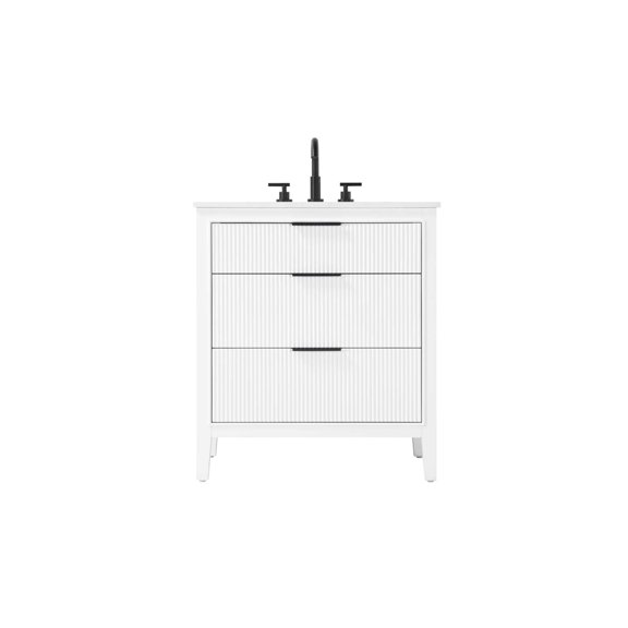 ARS Concepts Lumen 30" Pre-Assembled Bathroom Vanity with Single Sink, White