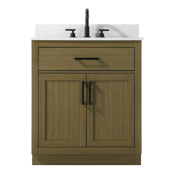 ARS Concepts Sunbeam 30" Pre-Assembled Bathroom Vanity with Single Sink, Chestnut Brown