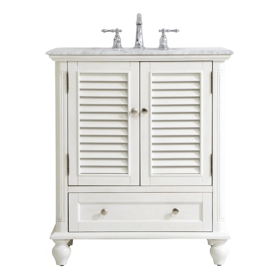 ARS Concepts Talia 30" Pre-Assembled Bathroom Vanity with Single Sink, Antique White