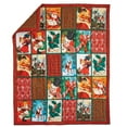 thumbnail image 1 of ART & ARTIFACT Patchwork Christmas Quilt - Reversible Holiday Throw Blanket, 1 of 8