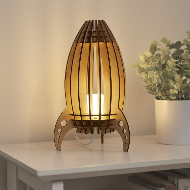 ART ARTIFACT Rocket Lamp, Retro Space Age Rocket Ship Lamp for
