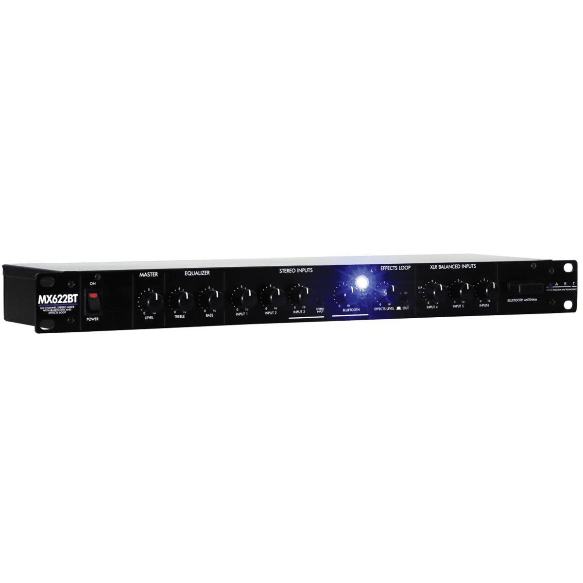 Bluetooth Rackmount Mixer ART MX622BT 6Channel Stereo Mixer Bluetooth Rackmount w/ EQ & Effects ...