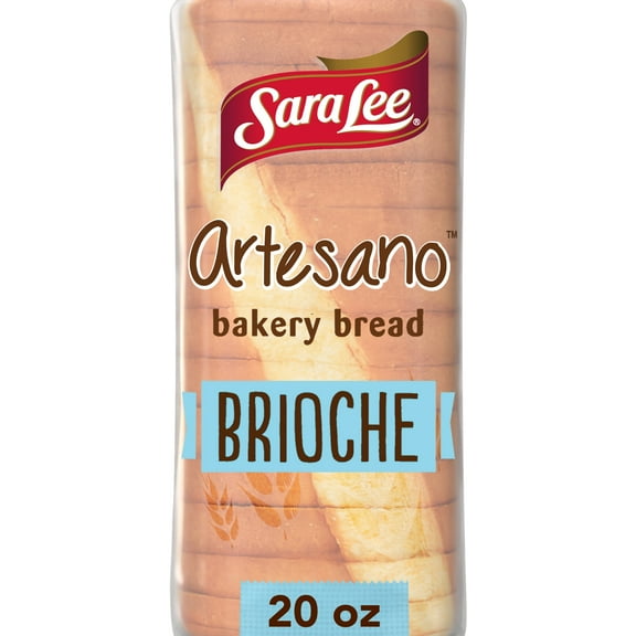 Sara Lee Artesano Brioche Bakery Bread, 20 oz, Brioche Bread, Bag