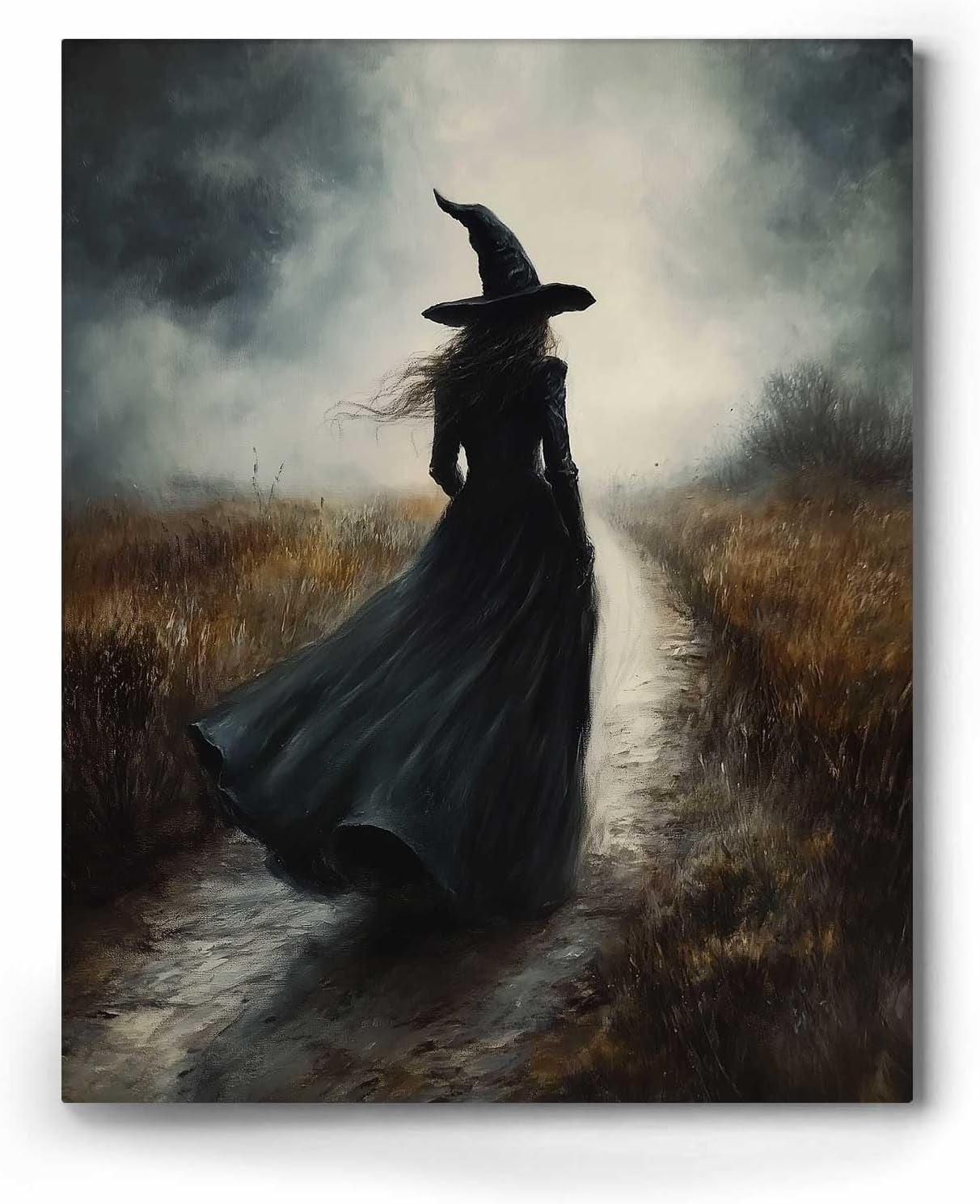 ART Halloween Canvas Wall Decor, Nature Witch Print dark academia Halloween Poster Vintage Witchy Mystic Gothic Home Decor for Family Bedroom Decor&nbsp;