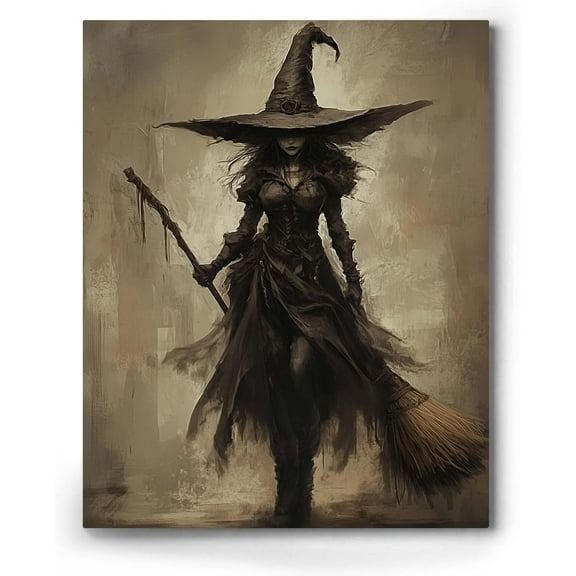 ART Halloween Canvas Wall Decor, Witchy Bubblebath Bathroom Decor Black Cat Pictures Print Academia Halloween Poster for Dorm Party Decor