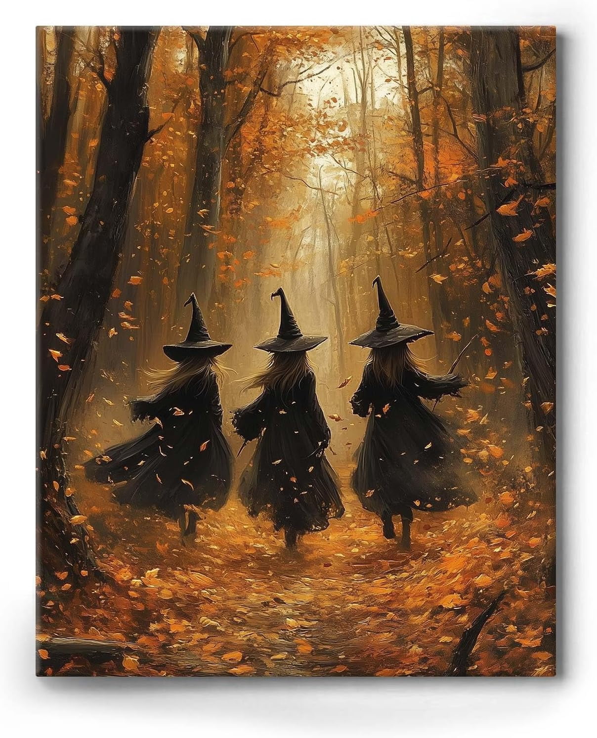 ART Halloween Canvas Wall Decor, Witchy Bubblebath Bathroom Decor Black Cat Pictures Print Academia Halloween Poster for Dorm Party Decor