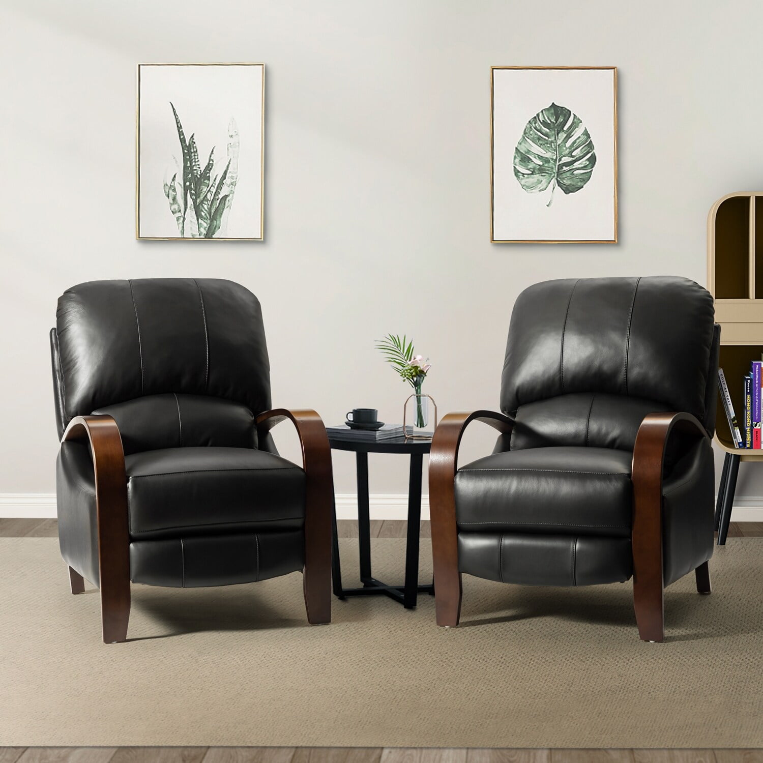 ART OF LIVING DESIGNS,INC Alexandra Genuine Leather Manual Recliner,Set