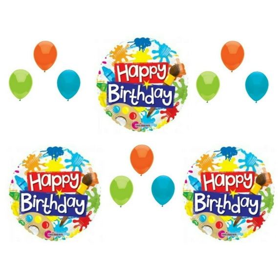 ART PAINTING Birthday Balloons Decoration Supplies Party Brush splatter Artist