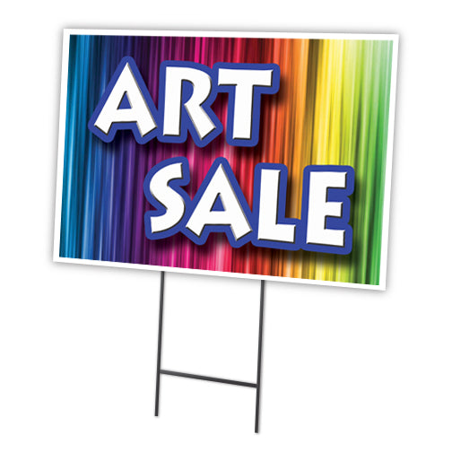ART SALE 12"x16" Yard Sign & Stake | Advertise Your Business | Stake Included Image On Front Only | Made in The USA