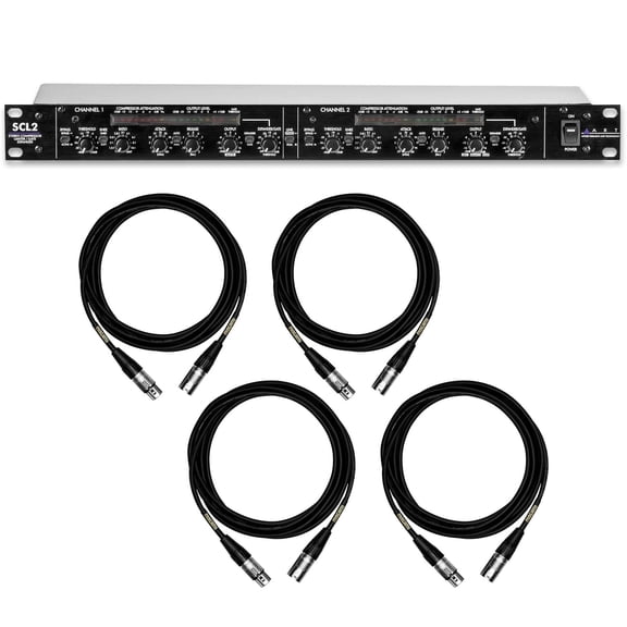 ART SCL2 Stereo Compressor/Limiter/Gate w/ 4 Premium 15-foot XLR Mogami Cables Bundle