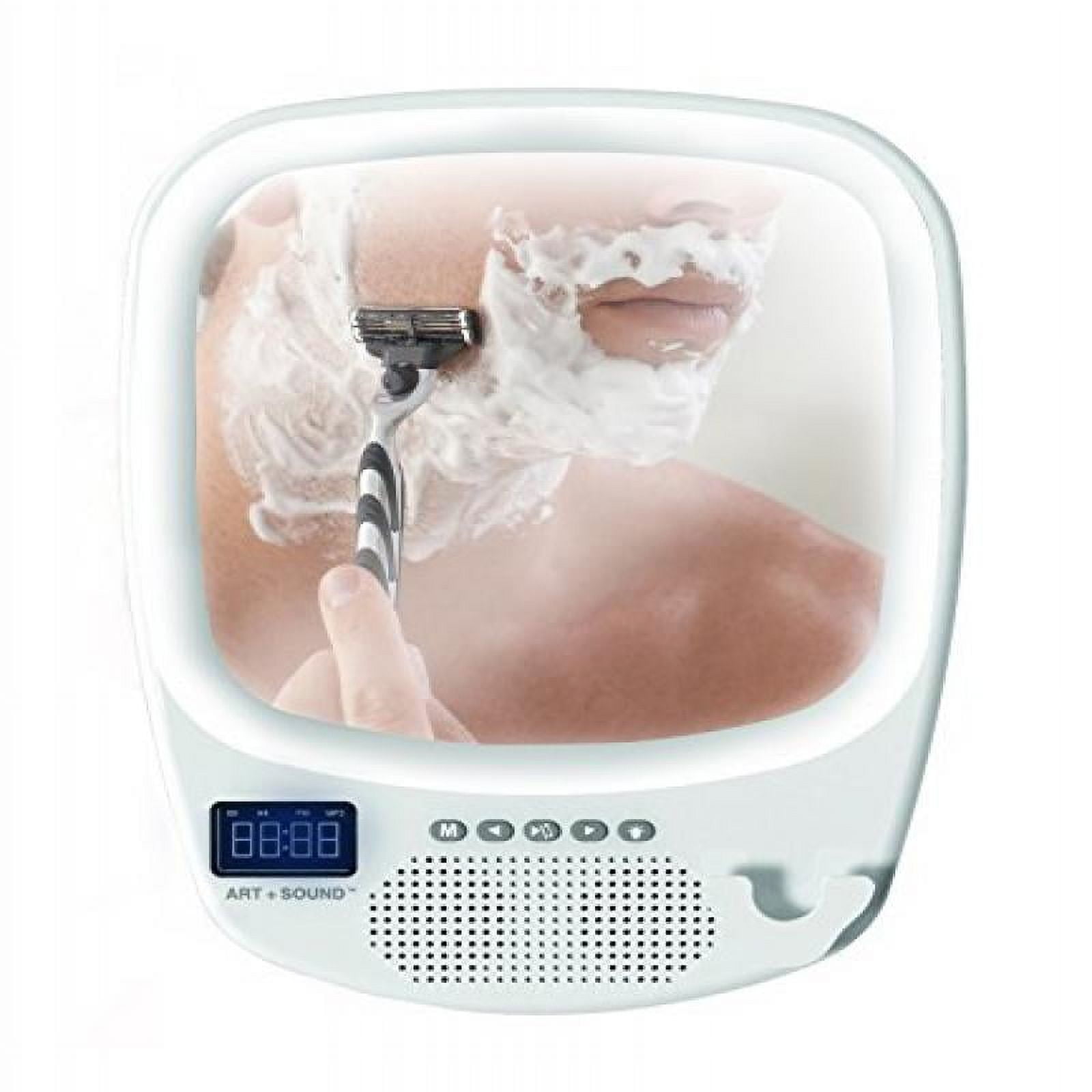 ART SOUND AR6001WH Bluetooth Wireless Shower Speaker Splash Proof Shaving Mirror FM AM Radio Microphone For Phone Calls