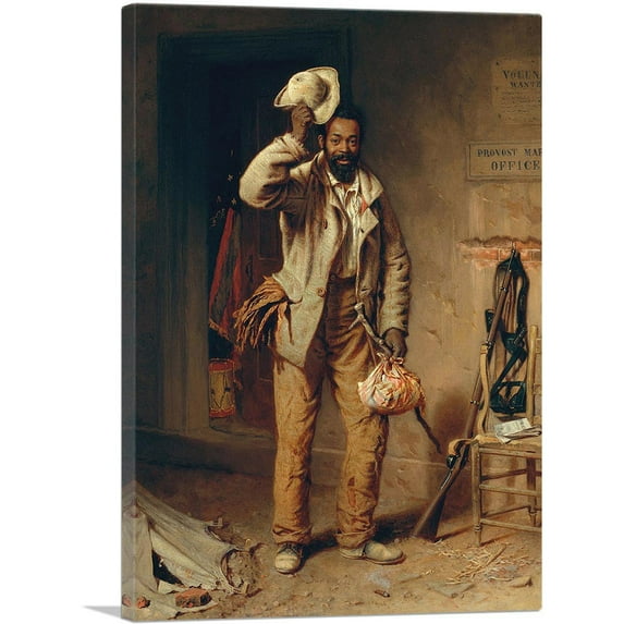 ARTCANVAS A Bit Of War History The Contraband 1865 Canvas Art Print by Thomas Waterman Wood - Size: 40" x 26" (0.75" Deep)
