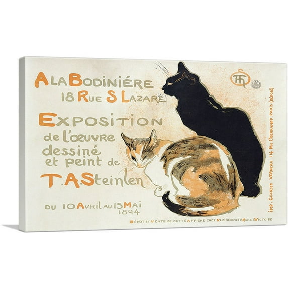 ARTCANVAS A La Bodiniere Canvas Art Print by Theophile Steinlen - Size: 26" x 18" (1.50" Deep)