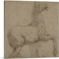 ARTCANVAS A Marble Horse on the Quirinal Hill 1513 Canvas Art Print by Raphael - Size: 18" x 18" (0.75" Deep)