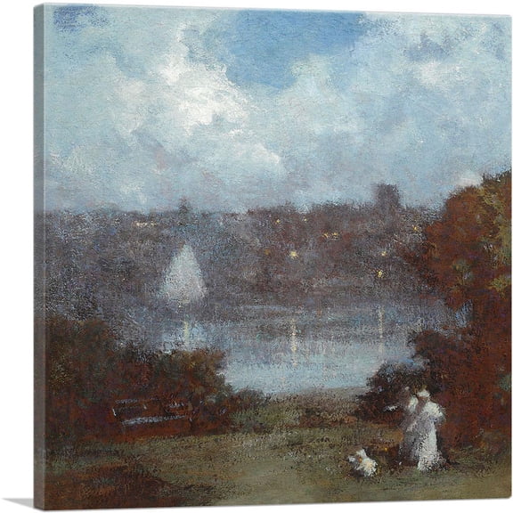 ARTCANVAS A Midsummer Night Cambridge Canvas Art Print by Edward Henry Potthast - Size: 26" x 26" (1.50" Deep)
