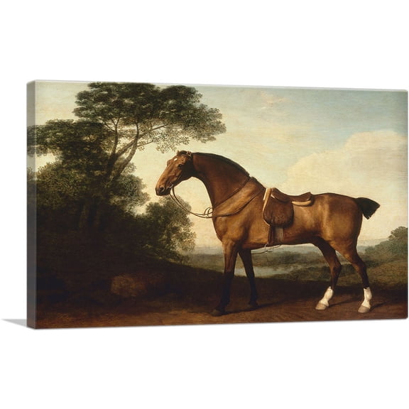 ARTCANVAS A Saddled Bay Hunter Canvas Art Print by George Stubbs - Size: 12" x 8" (0.75" Deep)