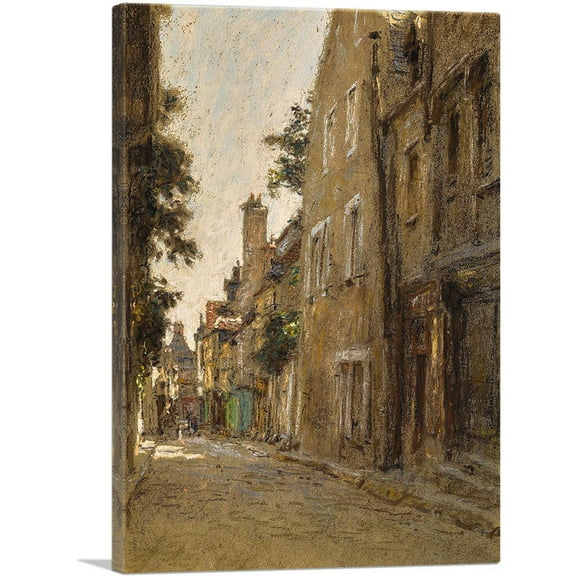 ARTCANVAS A Street In Bourges Canvas Art Print by Leon Lhermitte - Size: 26" x 18" (0.75" Deep)
