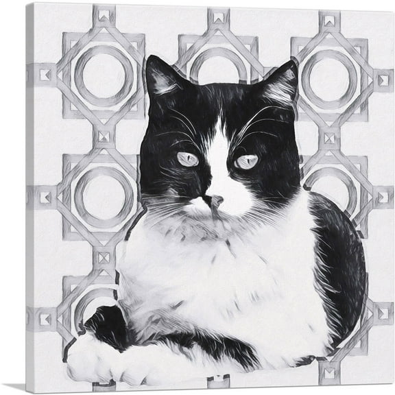 ARTCANVAS Aegean Cat Breed Gray Canvas Art Print - Size: 18" x 18" (0.75" Deep)