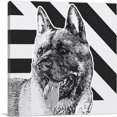 thumbnail image 1 of ARTCANVAS Akita Dog Breed Black White Lines Canvas Art Print - Size: 18" x 18" (0.75" Deep), 1 of 9