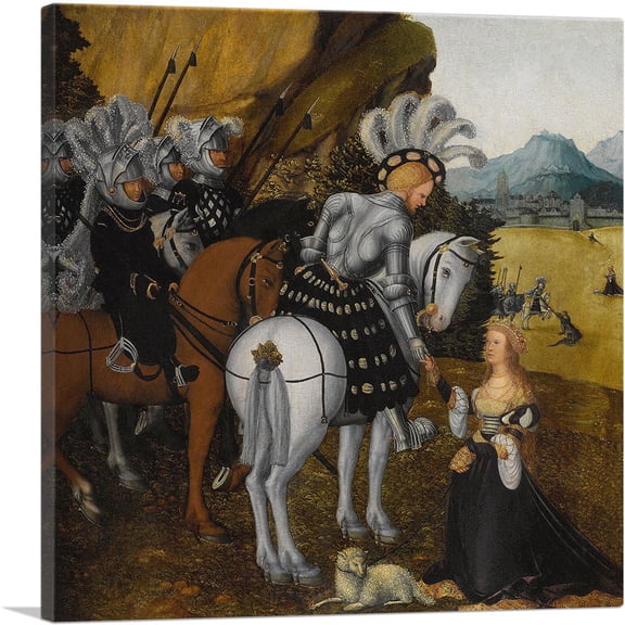 ARTCANVAS Allegorical Portrait Of a Knight Canvas Art Print by Lucas Cranach the Elder - Size: 26" x 26" (1.50" Deep)
