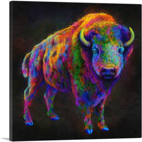 ARTCANVAS American Bison Buffalo Animal Canvas Art Print - Size: 18" x 18" (1.50" Deep)