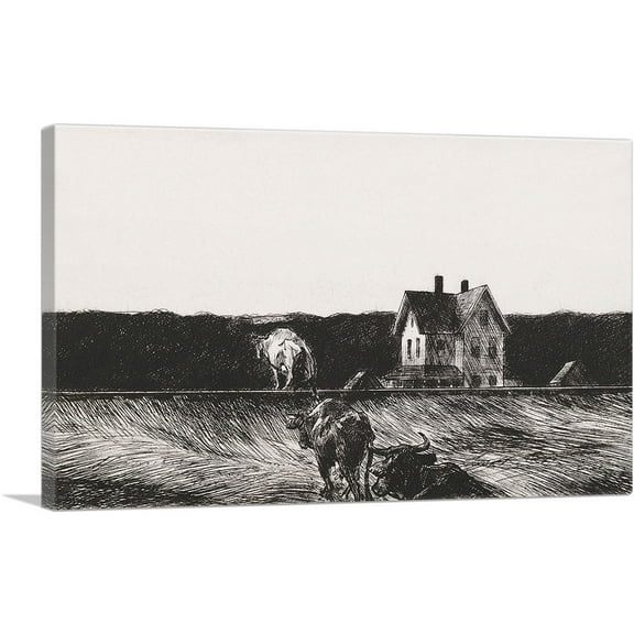 ARTCANVAS American Landscape 1920 Canvas Art Print by Edward Hopper - Size: 40" x 26" (1.50" Deep)