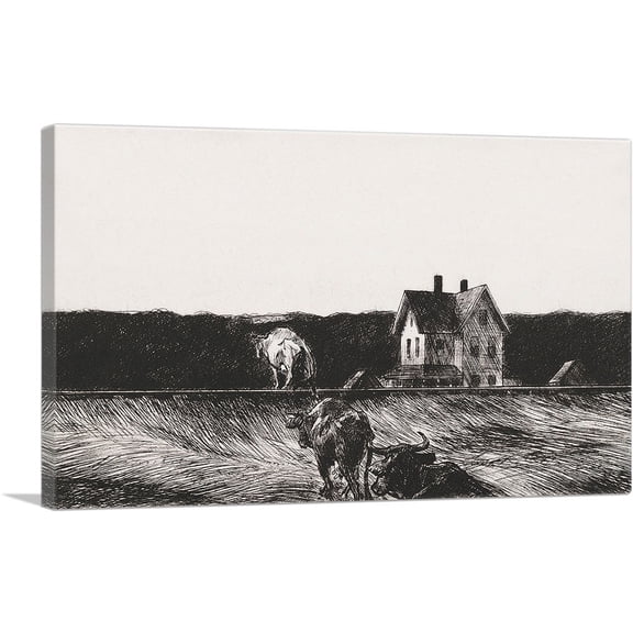 ARTCANVAS American Landscape 1920 Canvas Art Print by Edward Hopper - Size: 60" x 40" (0.75" Deep) (3-Piece)