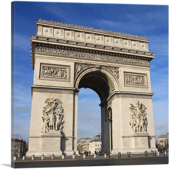 ARTCANVAS Arc de Triomphe Paris France Canvas Art Print - Size: 36" x 36" (1.50" Deep)