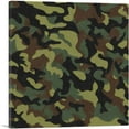 thumbnail image 1 of ARTCANVAS Army Green Black Brown Camo Camouflage Pattern Canvas Art Print - Size: 36" x 36" (0.75" Deep), 1 of 9